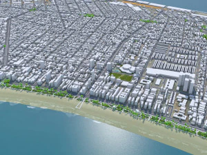 Cidade de Santos Brasil 30km Modelo 3D