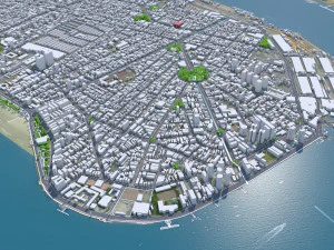 Cidade de Santos Brasil 30km Modelo 3D