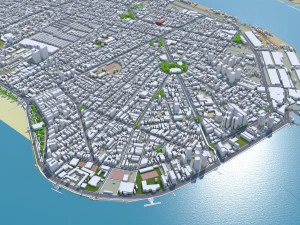 Cidade de Santos Brasil 30km Modelo 3D