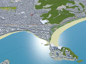 Cidade de Santos Brasil 30km Modelo 3D