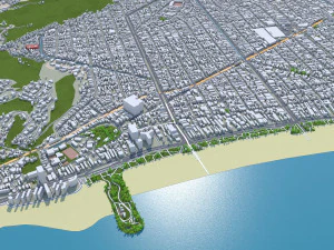 Cidade de Santos Brasil 30km Modelo 3D