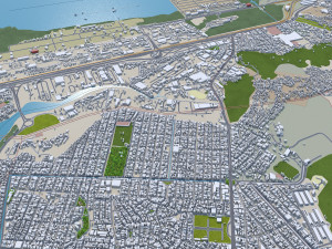Santos city Brazil 30km 3D मॉडल