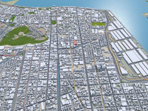 Cidade de Santos Brasil 30km Modelo 3D