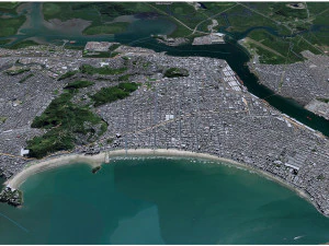 Cidade de Santos Brasil 30km Modelo 3D
