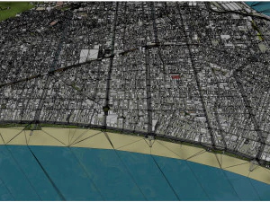 Cidade de Santos Brasil 30km Modelo 3D