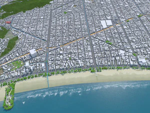 Cidade de Santos Brasil 30km Modelo 3D