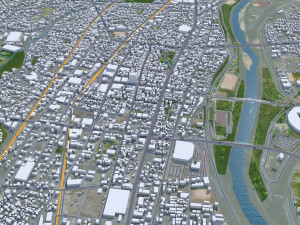 Toyota City Japan 60km Modèle 3D