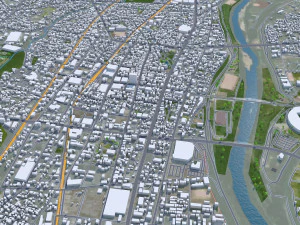 Toyota City Japan 60km 3D Model