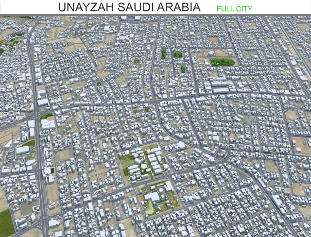 Unayzah Arábia Saudita 30 km Modelo 3D .c4d .max .obj .3ds .fbx .stl .blend