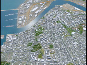 Ventspils city Latvia 30km 3D Model