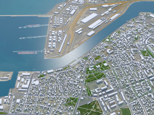 Ventspils city Latvia 30km 3D Model