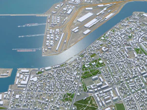 Ventspils city Latvia 30km 3D Model
