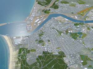 Ventspils city Latvia 30km 3D Model