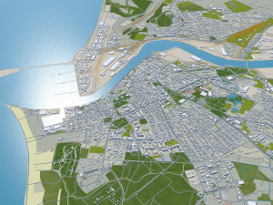 Ventspils city Latvia 30km 3D Model
