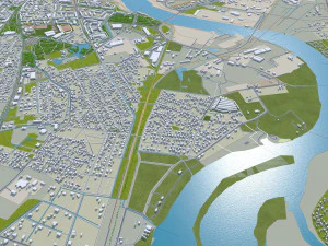 Ventspils city Latvia 30km 3D Model