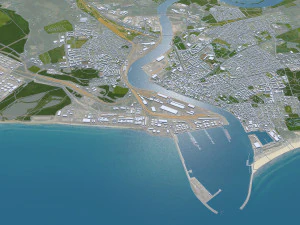 Ventspils city Latvia 30km 3D Model