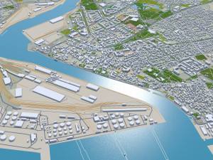 Ventspils city Latvia 30km 3D Model