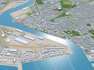 Ventspils city Latvia 30km 3D Model