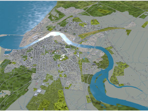 Ventspils city Latvia 30km 3D Model