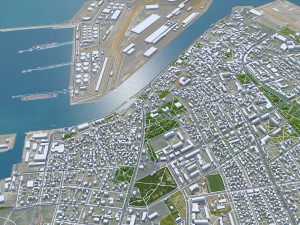 Ventspils city Latvia 30km 3D Model