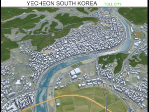 येचिओन शहर दक्षिण कोरिया 30 किमी 3D मॉडल