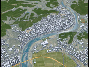 Yecheon city South Korea 30km 3D Model