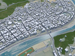 Yecheon city South Korea 30km 3D Model