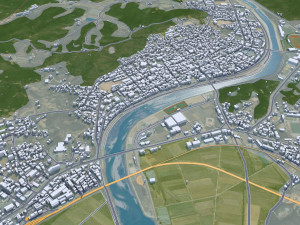 Yecheon city South Korea 30km 3D 모델