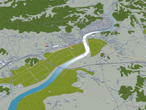 Yecheon city South Korea 30km 3D Model