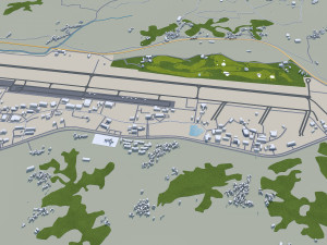 Yecheon city South Korea 30km 3D 모델