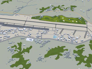 Yecheon city South Korea 30km 3D Model