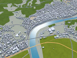 Yecheon city South Korea 30km 3D Model