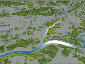 Yecheon city South Korea 30km 3D Model