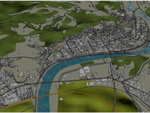 Yecheon city South Korea 30km 3D 모델