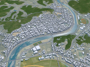 Yecheon city South Korea 30km 3D 모델