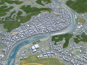 Yecheon city South Korea 30km 3D Model