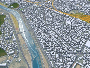 Yeongju city South Korea 30km 3D Model