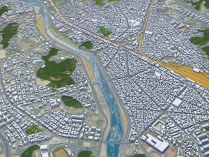 Yeongju city South Korea 30km 3D Model