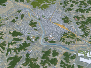 Yeongju city South Korea 30km 3D Модель