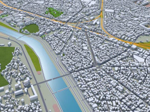 Yeongju city South Korea 30km 3D Model