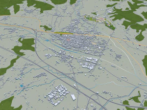 Yeongju city South Korea 30km 3D Model