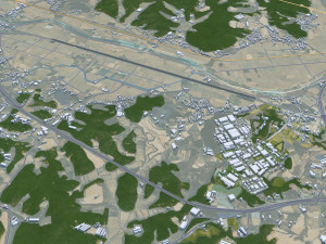 Yeongju city South Korea 30km 3D Модель