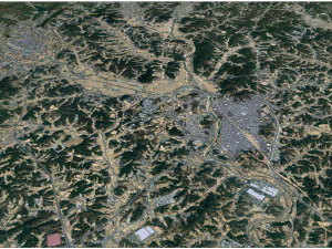 Yeongju city South Korea 30km 3D Model