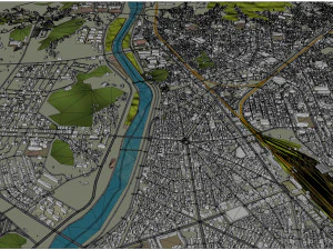Yeongju city South Korea 30km 3D Model