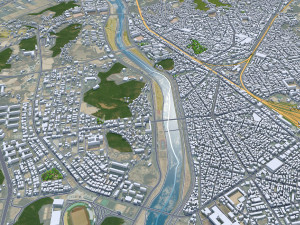 Yeongju city South Korea 30km 3D Модель