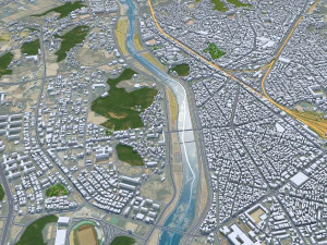 Yeongju city South Korea 30km 3D Model