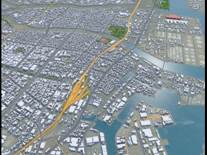 Yokkaichi Mie city Japan 35km Modelo 3D