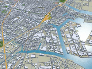 Yokkaichi Mie city Japan 35km 3D Model