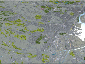 Yokkaichi Mie city Japan 35km Modelo 3D