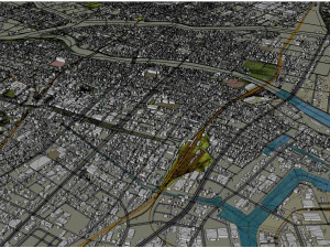 Yokkaichi Mie city Japan 35km 3D Model